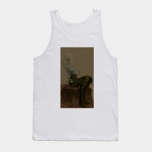 Line and Woman. Seated figure sketch. Tank Top